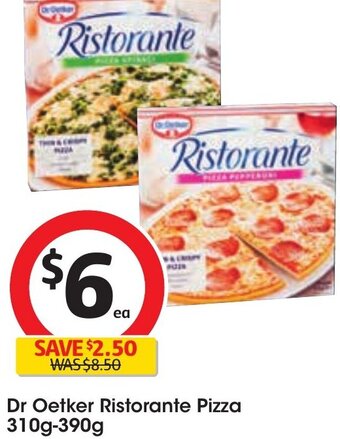 Coles Dr Oetker Ristorante Pizza 310g-390g offer