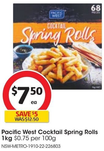 Pacific West Cocktail Spring Rolls 1kg