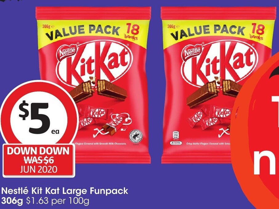 Nestlé Kit Kat Large Funpack 306g offer at Coles