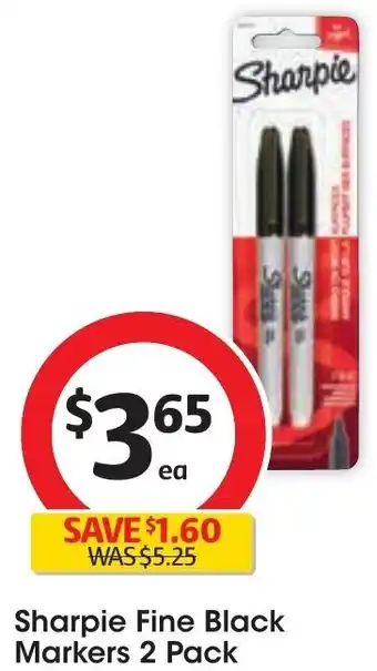 Coles Sharpie Fine Black Markers 2 Pack offer