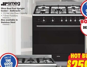 The Good Guys 90cm Dual Fuel Upright Cooker - Anthracite offer