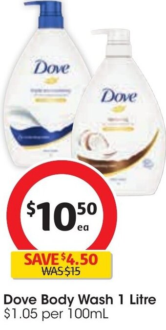 Coles Dove Body Wash 1 Litre offer