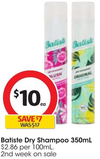 Coles Batiste Dry Shampoo 350ml offer