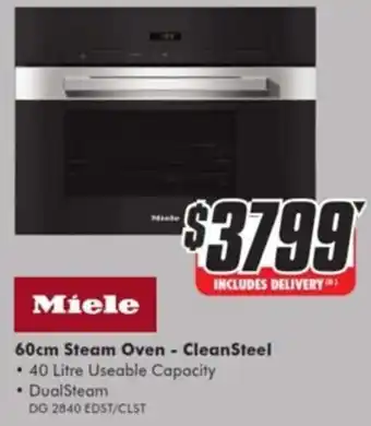 The Good Guys 60cm Steam Oven - CleanSteel offer