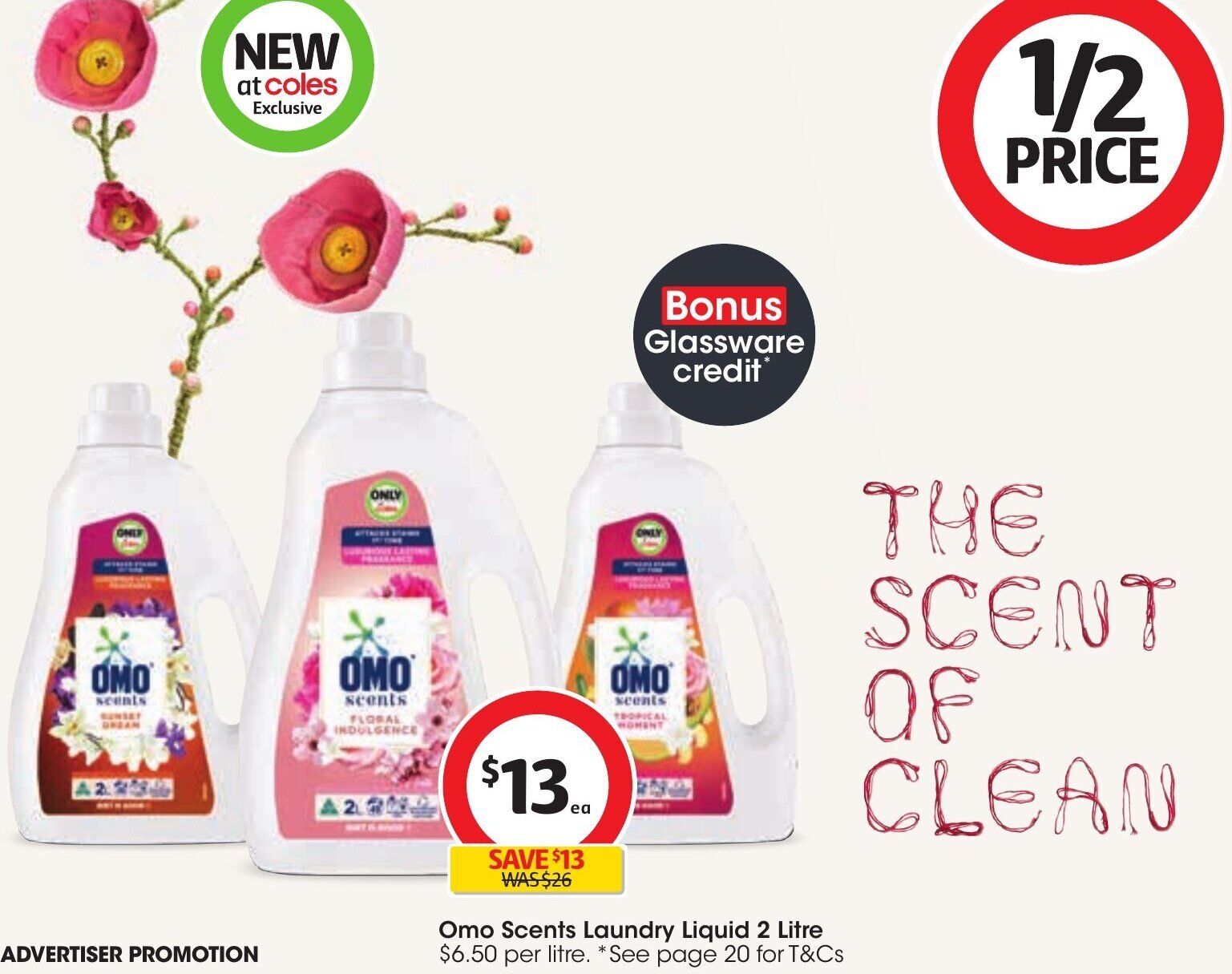 Omo Scents Laundry Liquid 2 Litre offer at Coles