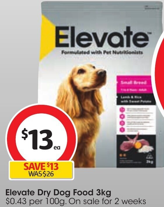 Elevate Dry Dog Food 3kg offer at Coles