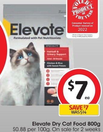 Coles Elevate Dry Cat Food 800g offer