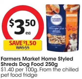 Coles Farmers Market Home Styled Shreds Dog Food 250 g offer