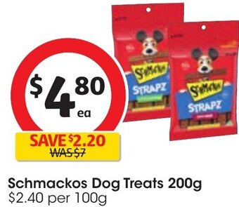 Coles Schmackos Dog Treats 200g offer