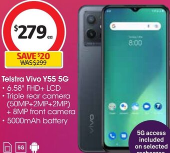 Coles Telstra Vivo Y55 5G offer