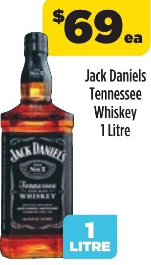 Coles Jack Daniels Tennessee Whiskey 1 Litre offer