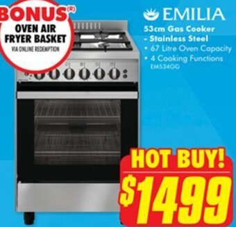 The Good Guys Emilia 53cm Gas Cooker Stainless Steel offer