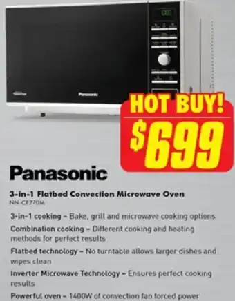 The Good Guys Panasonic 3-in-1 Flatbed Convection Microwave Oven offer