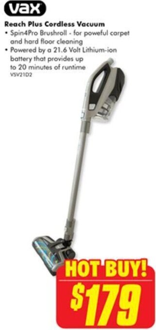 The Good Guys Vax Reach Plus Cordless Vacuum offer