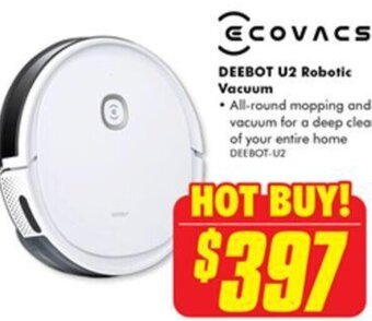 The Good Guys Ecovacs Deebot U2 Robotic Vacuum offer