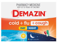 Demazin Cold & Flu + Cough Day & Night 24 Capsules