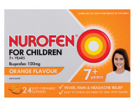 Chempro Nurofen for Children 7+ Orange Chewables Capsules 24 Pack offer