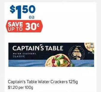 Foodland Captain's table water crackers offer
