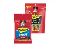 Foodworks Schmackos Stix, Strips or BBQ Dog Treats 70-200g offer