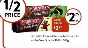 Foodworks Arnott's chocolate coated biscuits or teevee snacks offer
