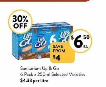 Foodworks Sanitarium up & go offer