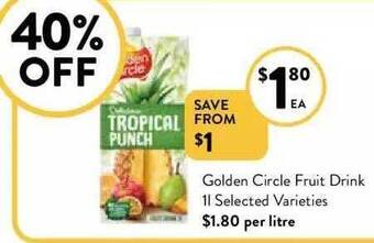 Foodworks Golden circle fruit drink offer