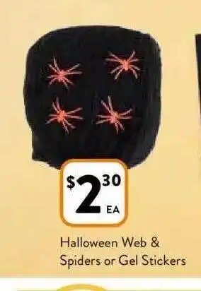 Foodworks Halloween web & spiders or gel stickers offer