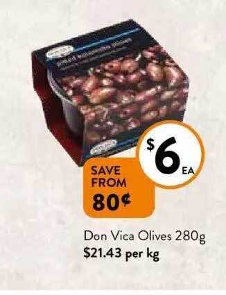 Foodworks Don vica olives offer