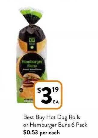 Foodworks Best buy hot dog rolls or hamburger buns offer