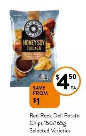Foodworks Red rock deli potato chips offer