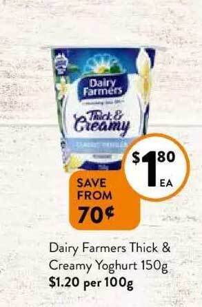 Foodworks Dairy farmers thick & creamy yoghurt offer