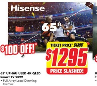 The Good Guys 65" U7HAU ULED 4K QLED Smart TV 2022 offer