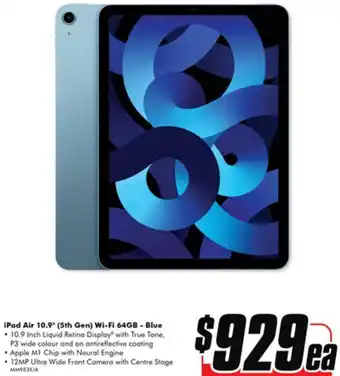 The Good Guys Ipad Air 10.9" (5th Gen) Wi-Fi 64GB - Blue offer