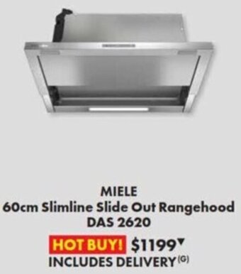 The Good Guys Miele 60cm Slimline Slide Out Rangehood offer