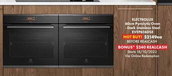 The Good Guys Electrolux 60cm Pyrolytic Oven - Dark Stainless Steel offer