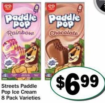 Streets Paddle pop Ice Cream 8 Pack Varieties