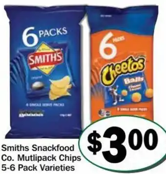 Friendly Grocer Smiths Snackfood Co. Multipack Chips 5-6 Pack Varieties offer