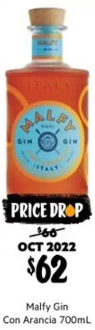 First Choice Liquor Malfy Gin Con Arancia 700ml offer
