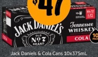Jack Daniels & Cola Cans 10x375ml