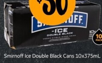 Smirnoff Ice Double Black Cans 10x375ml