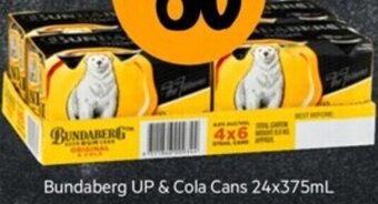 Bundaberg UP & Cola Cans 24x375ml