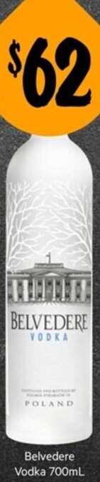 First Choice Liquor Belvedere Vodka 700ml offer