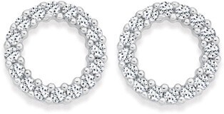 Prouds Sterling silver cubic zirconia circle stud earrings offer