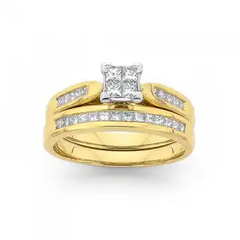 Prouds 18ct gold diamond bridal ring set offer