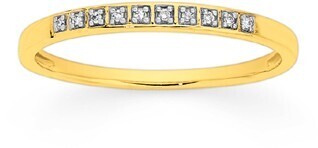 Prouds 9ct gold diamond round brilliant cut fine bar band offer