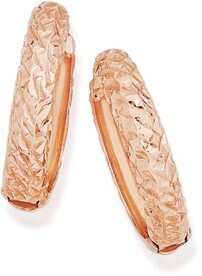 Prouds 9ct rose gold diamond-cut huggie earrings offer