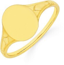 9ct gold oval kids signet ring