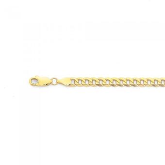 Prouds 9ct gold 19cm solid flat curb bracelet offer