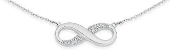 Prouds Sterling silver cubic zirconia infinity necklet offer