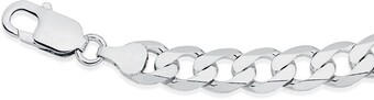 Prouds Sterling silver 20cm bevelled curb bracelet offer
